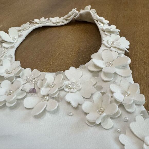 Sachin & Babi Dominique Gown Women's  Size 14 Floral Applique Pleated‎ A-Line - Picture 7 of 10